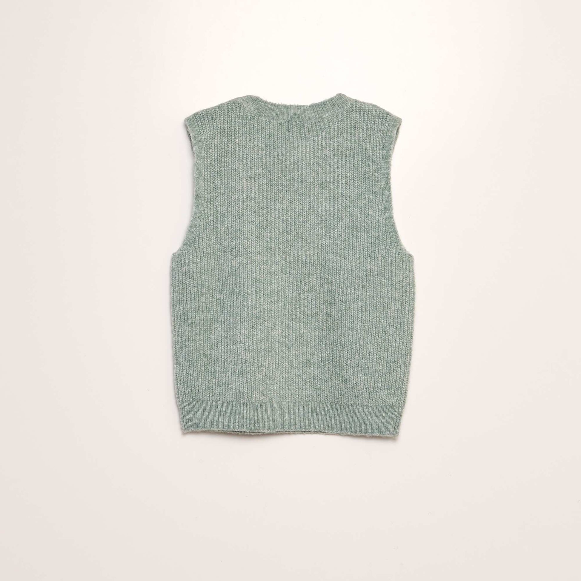 Pull en maille sans manches VERT