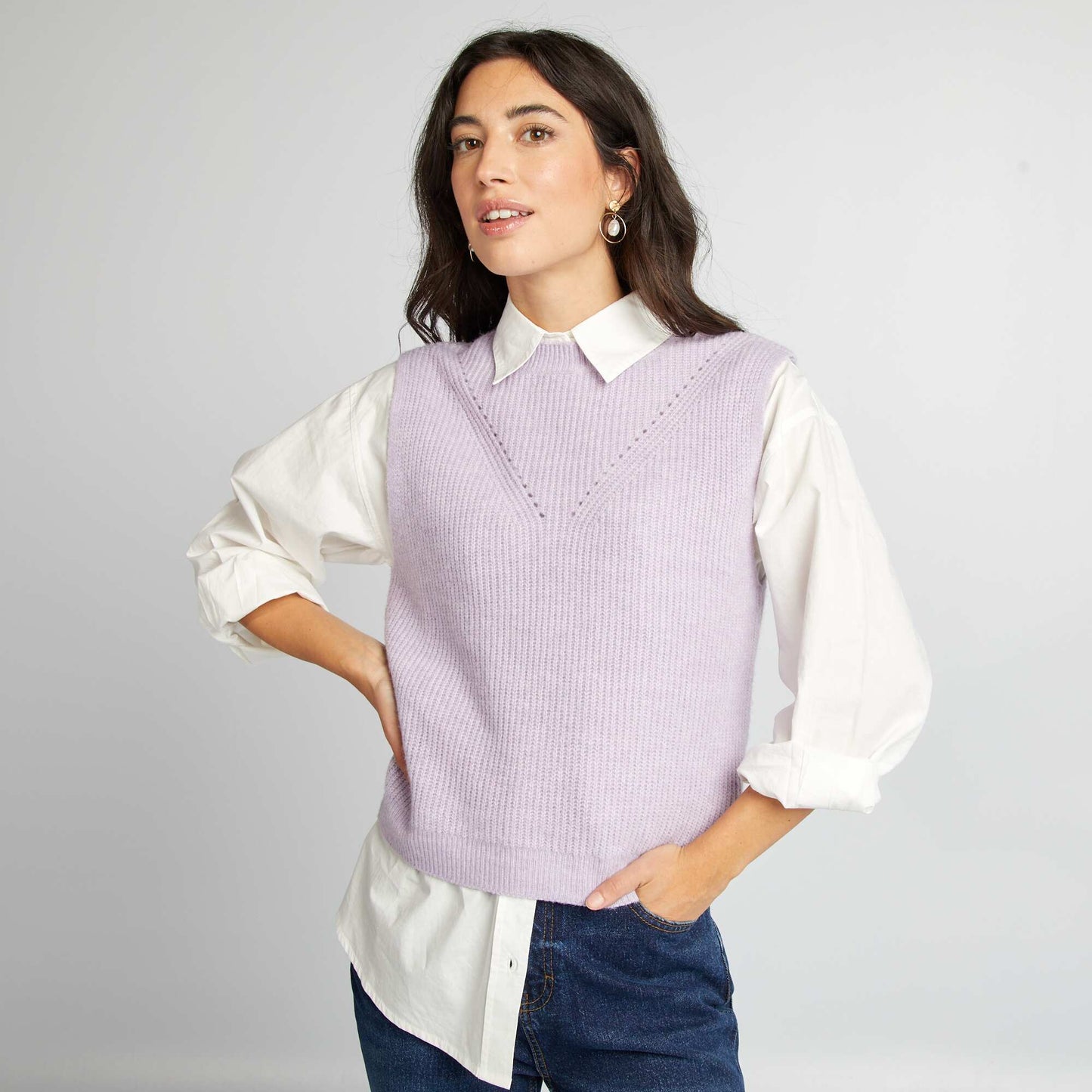 Pull en maille sans manches VIOLET