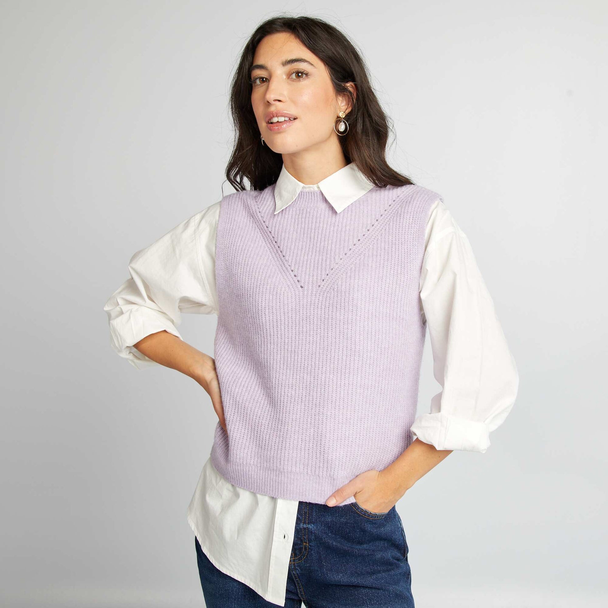 Pull en maille sans manches VIOLET