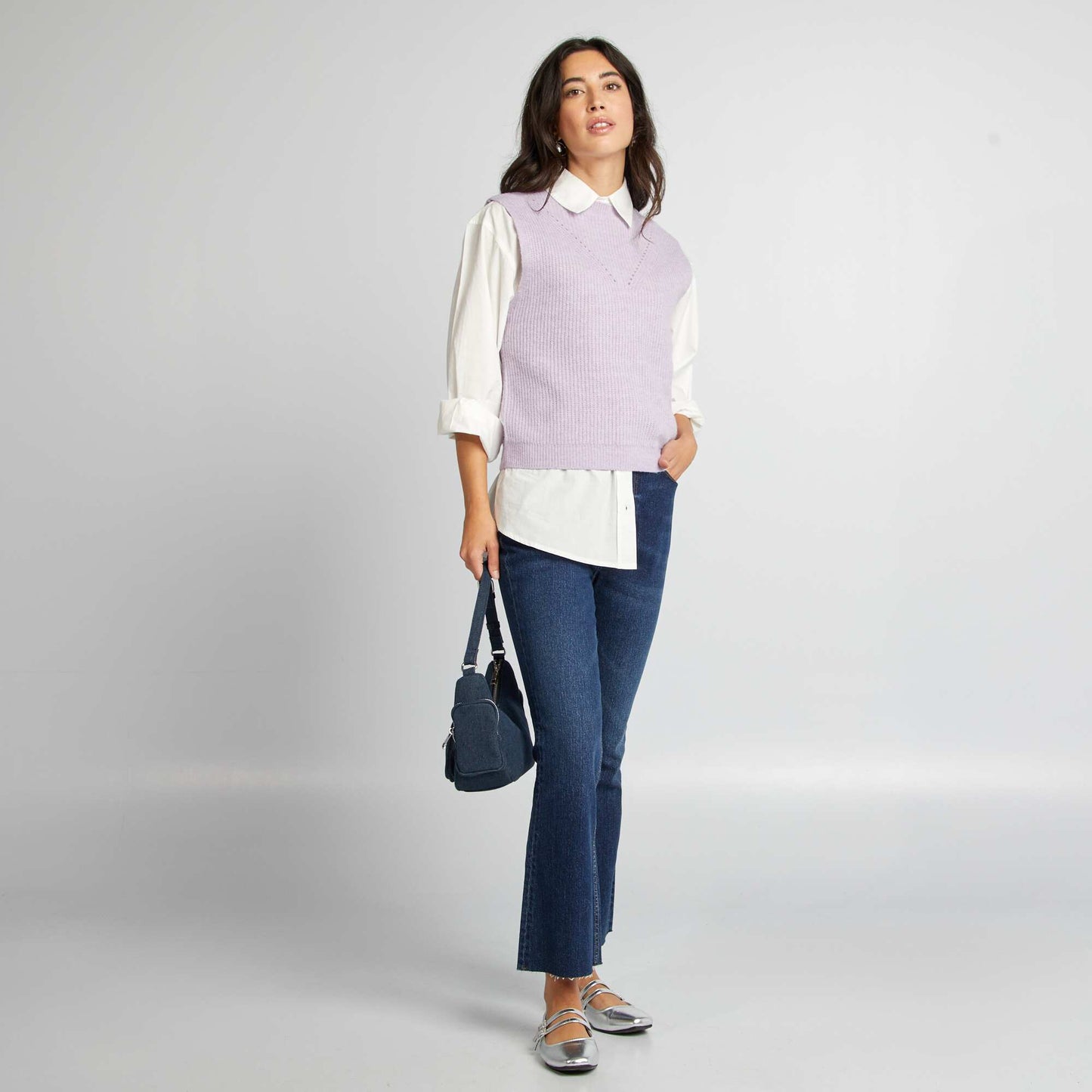 Pull en maille sans manches VIOLET