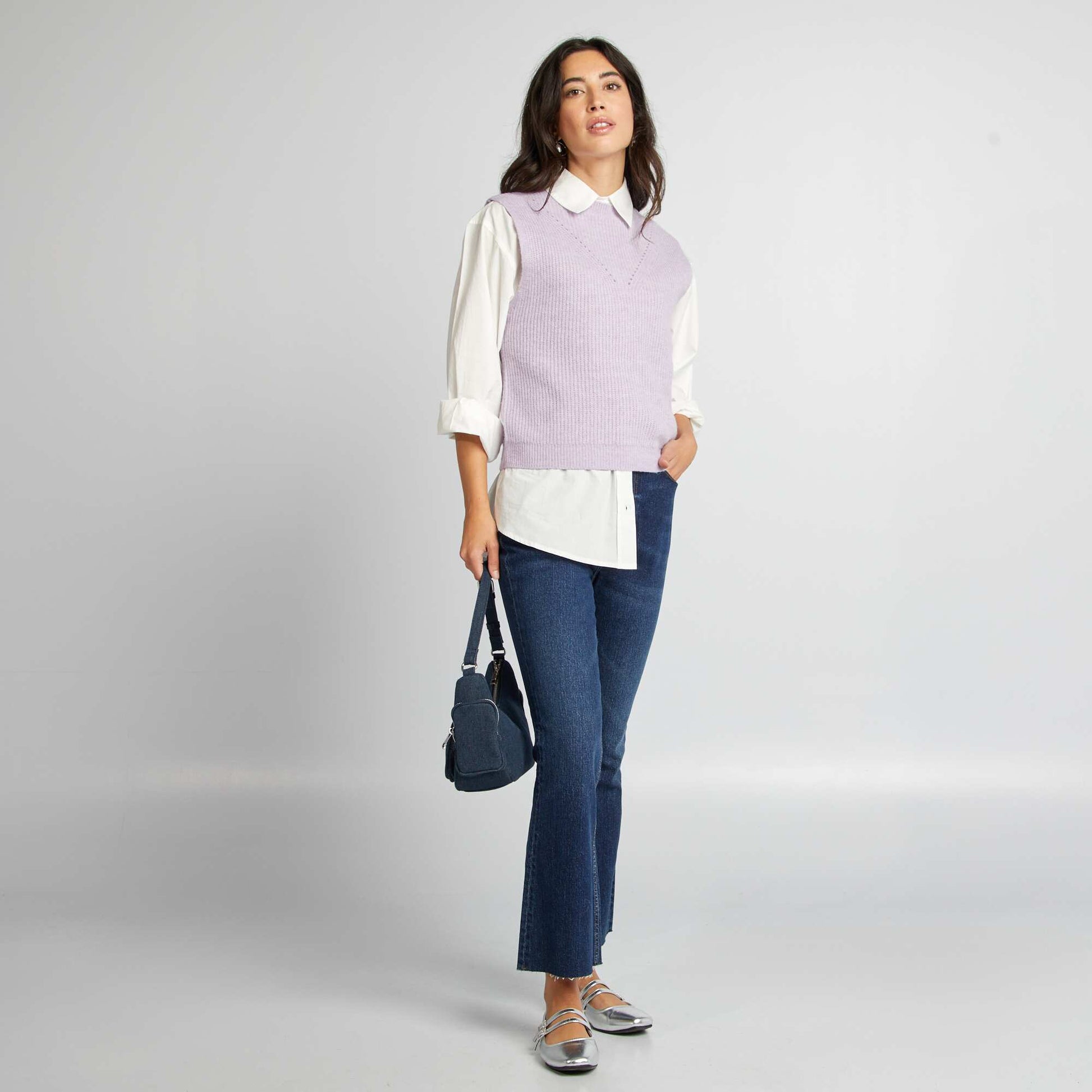 Pull en maille sans manches VIOLET