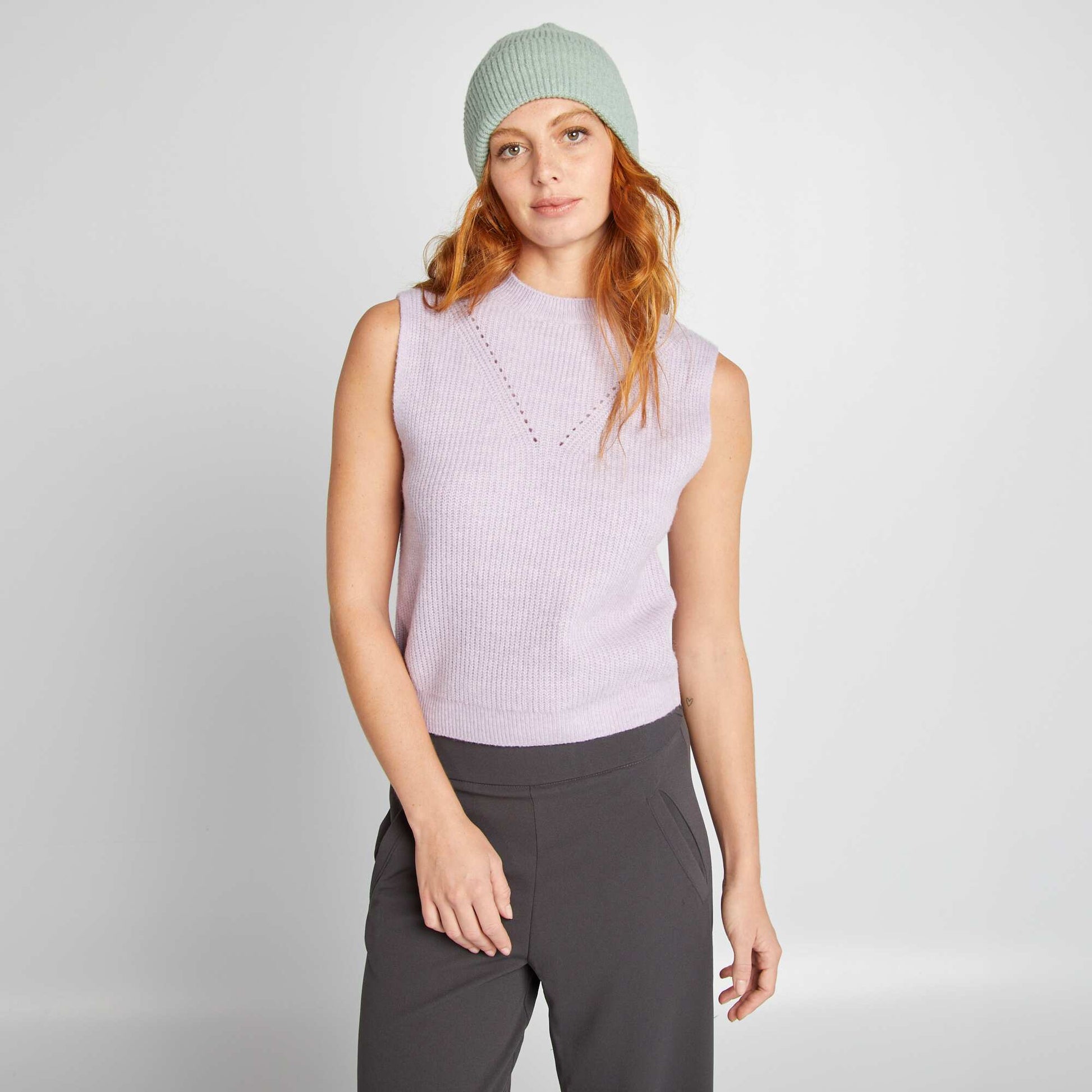 Pull en maille sans manches VIOLET