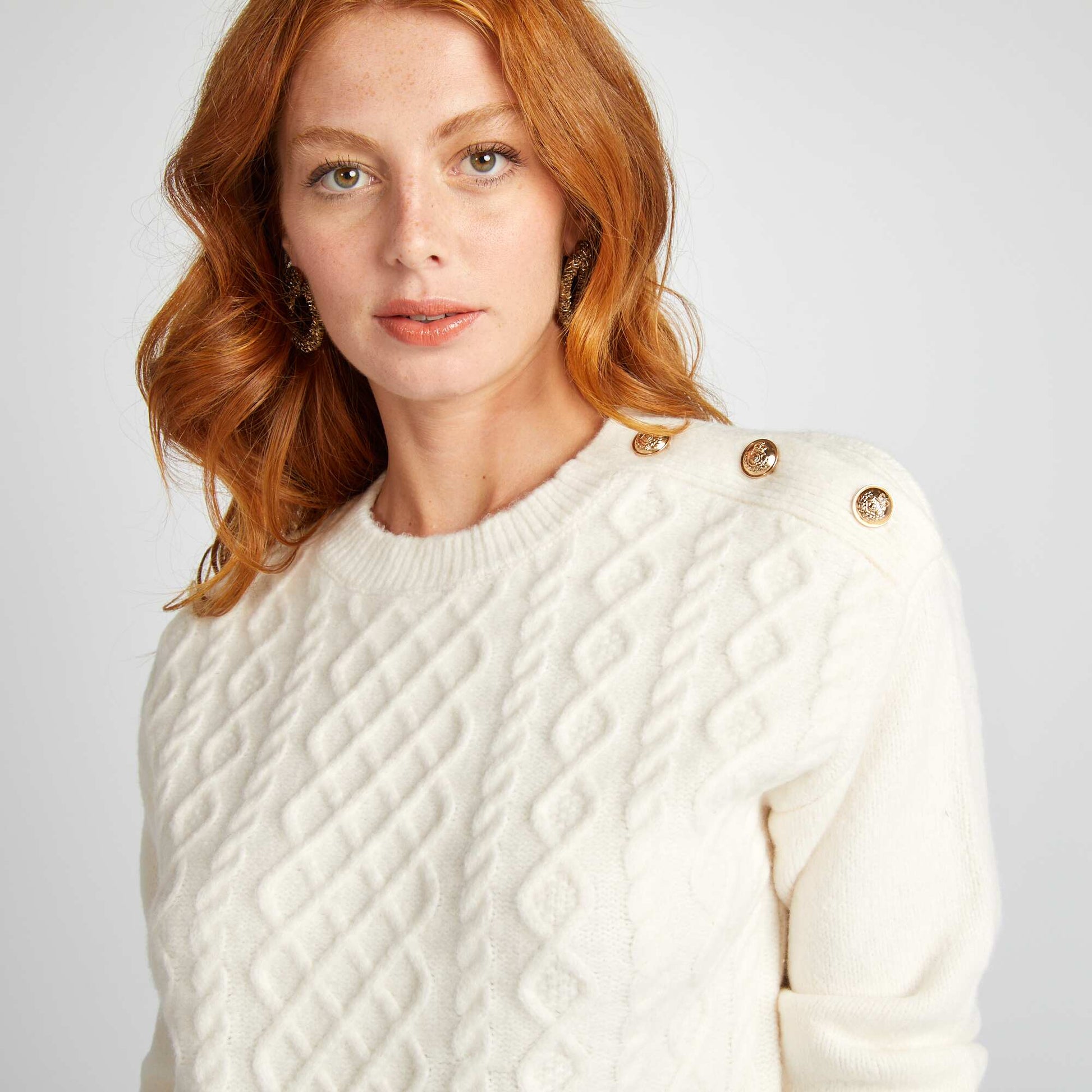 Pull en maille grosse jauge BLANC
