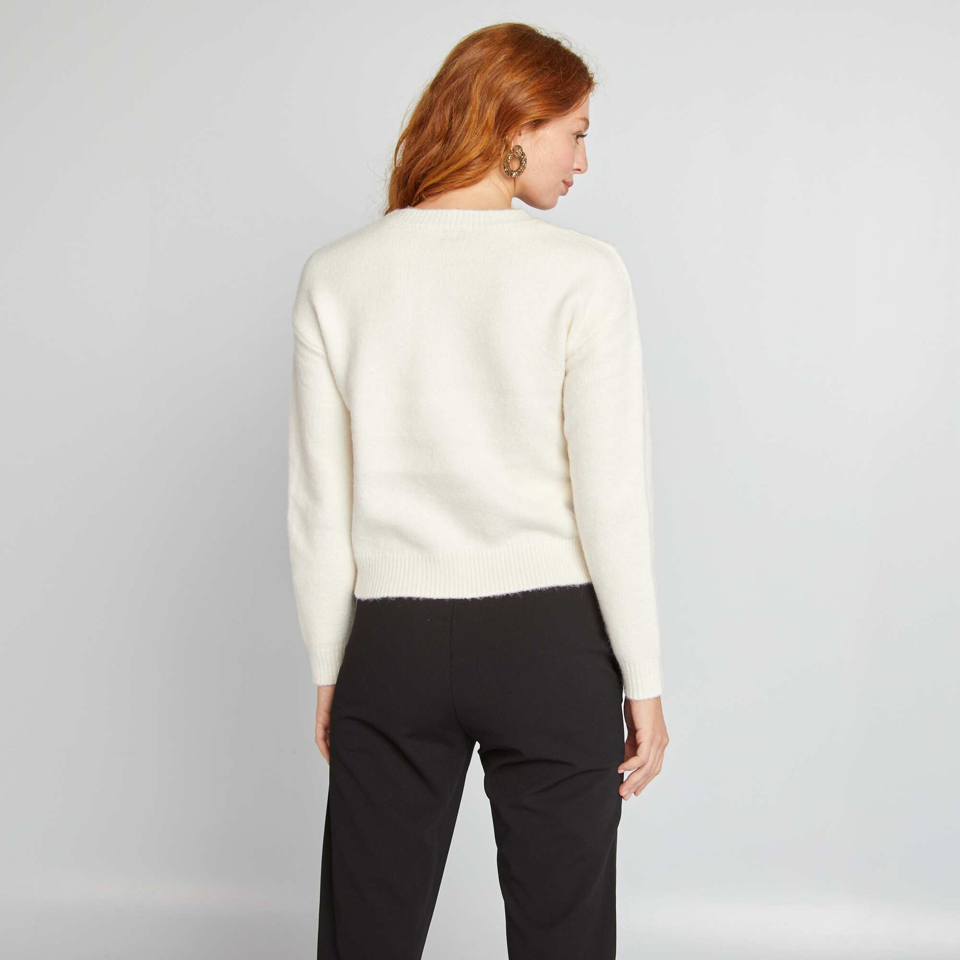 Pull en maille grosse jauge BLANC
