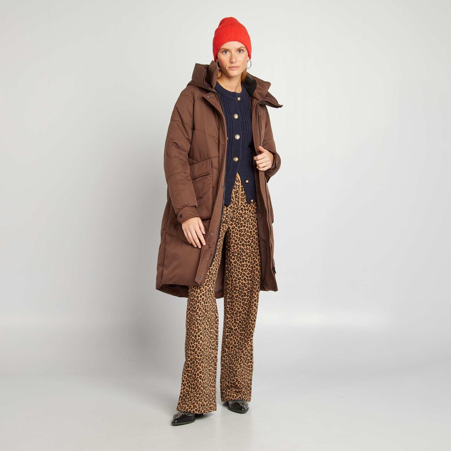 Gilet en maille torsadée BLEU