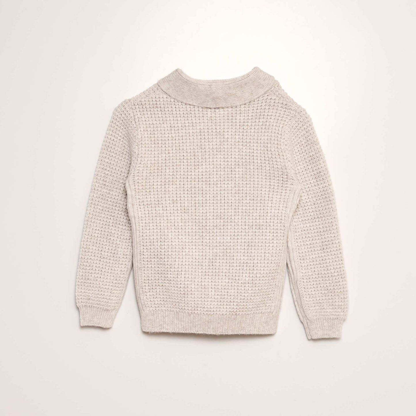 Pull en tricot avec col châle BEIGE
