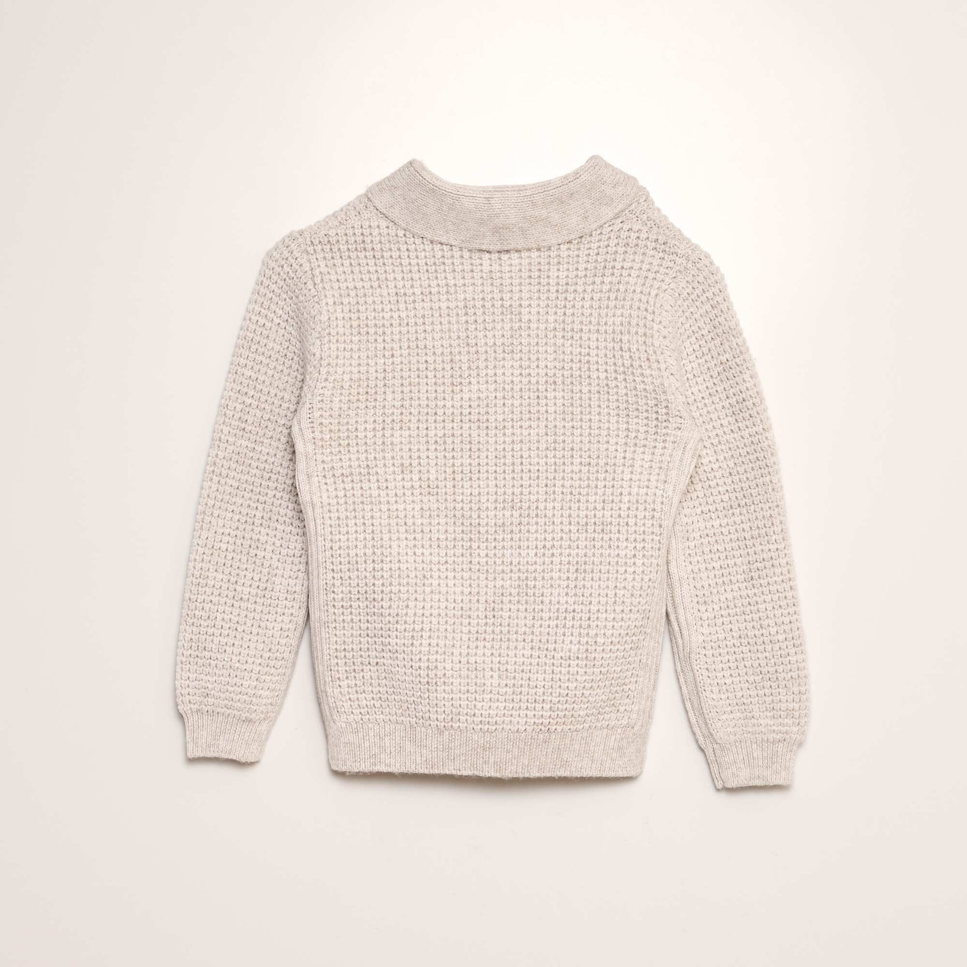 Pull en tricot avec col châle BEIGE