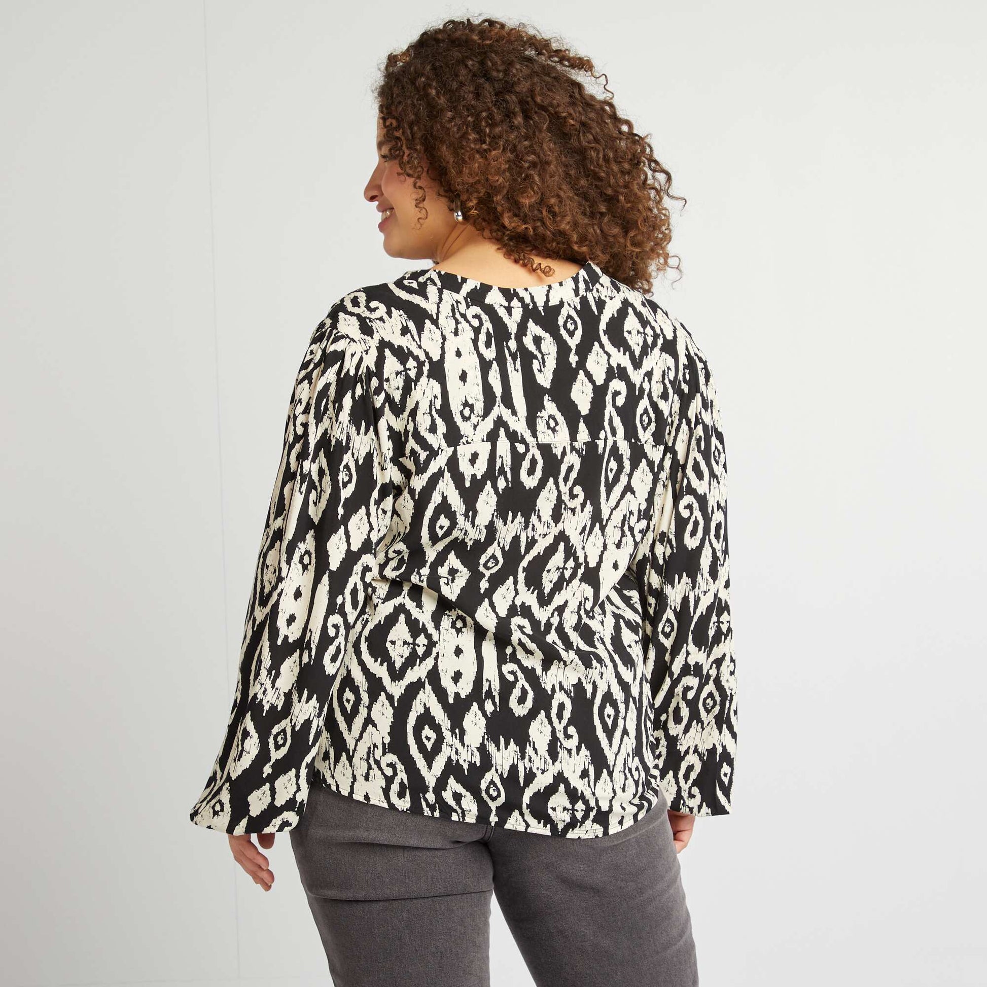 Blouse imprimée NOIR/BLANC