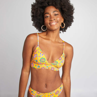 Soutien-gorge de bain forme triangle JAUNE