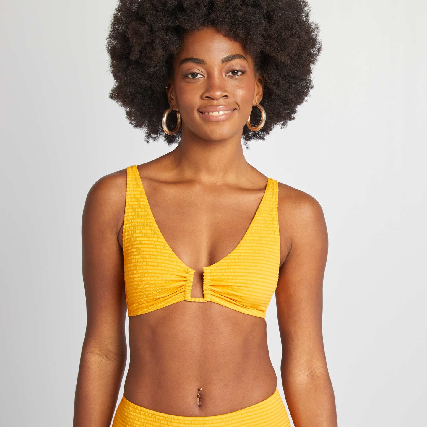 Soutien-gorge de bain en matière texturée JAUNE