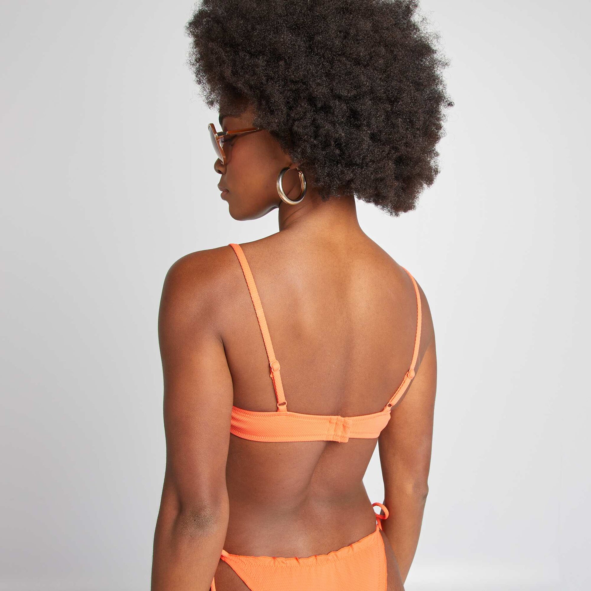 Haut de maillot de bain en maille piquée ROUGE