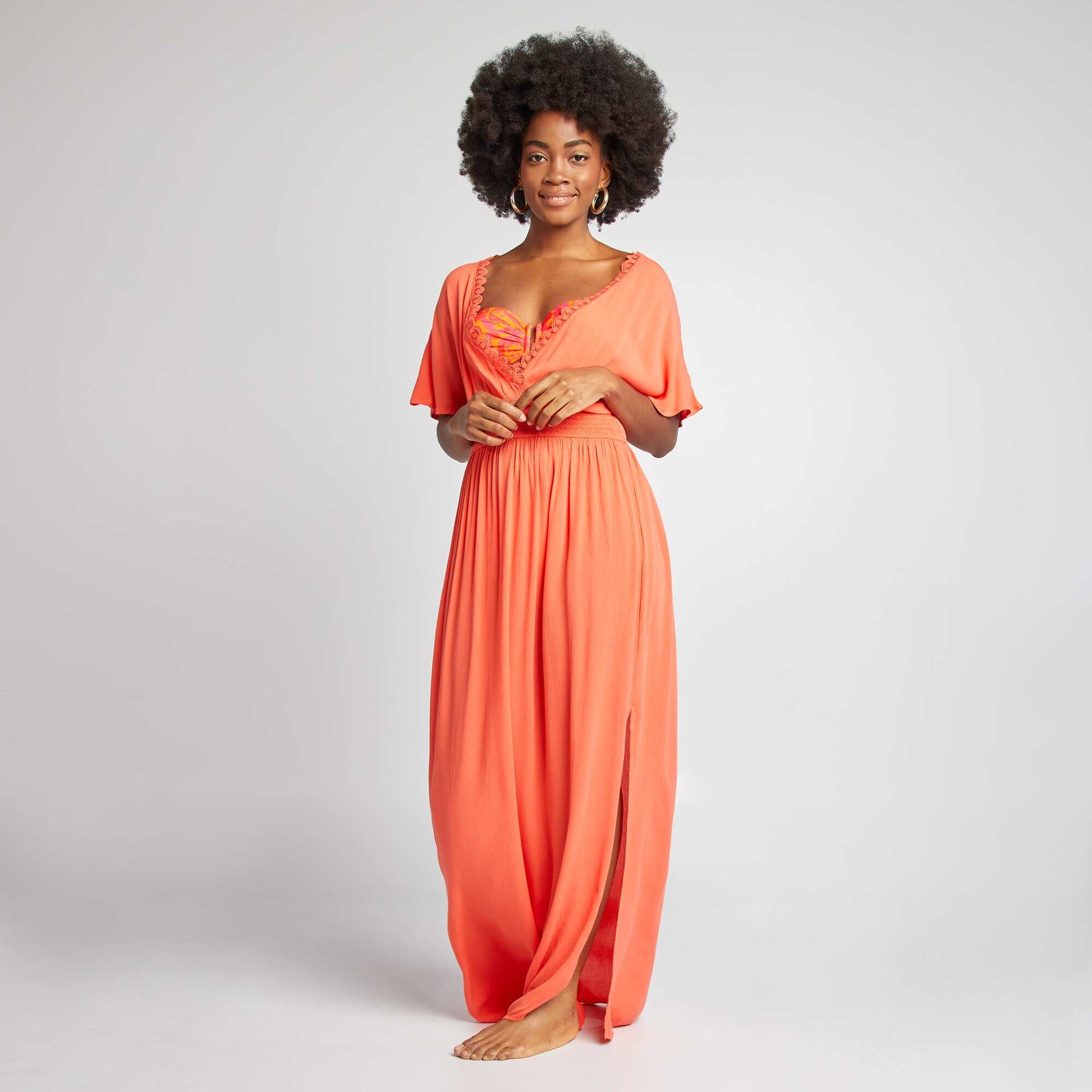 Robe de plage longue ROUGE