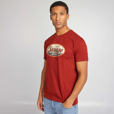 T-shirt imprimé manches courtes ROUGE