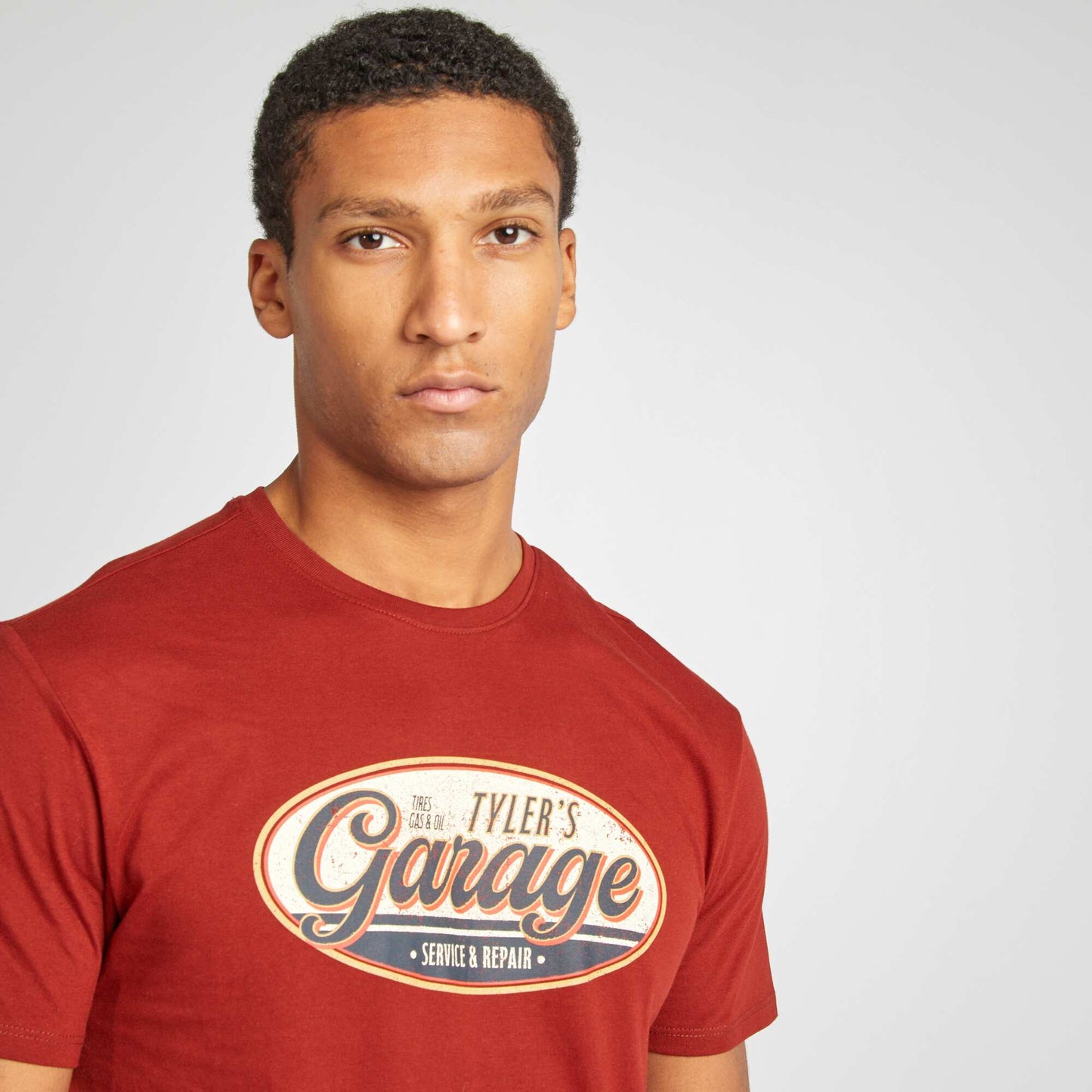 T-shirt imprimé manches courtes ROUGE