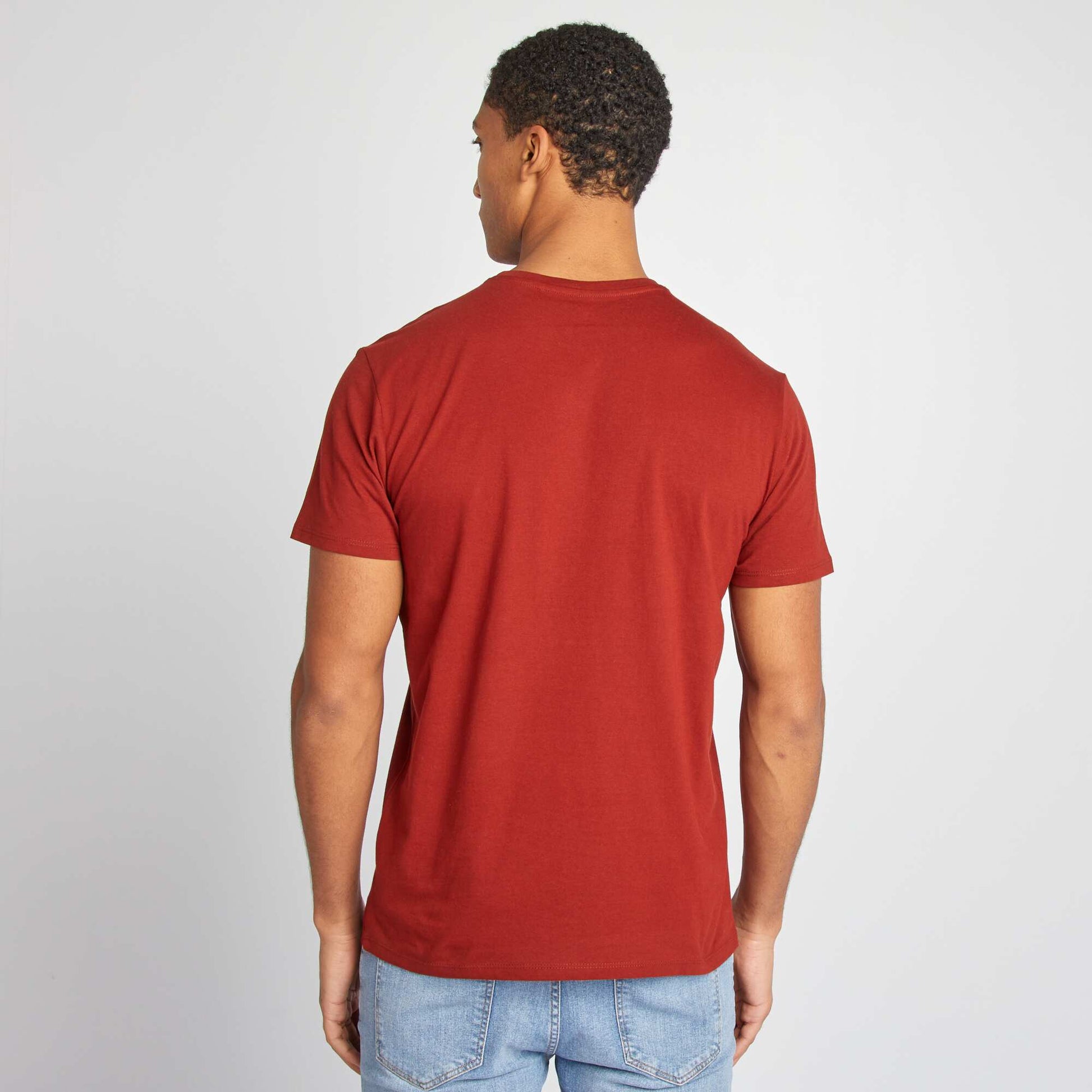 T-shirt imprimé manches courtes ROUGE