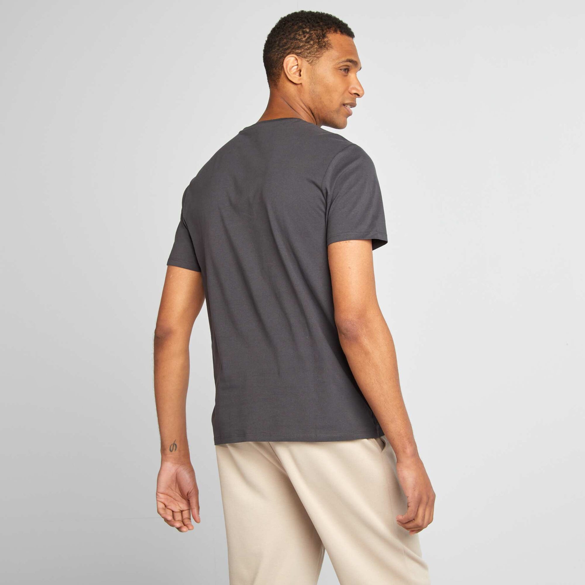 T-shirt imprimé manches courtes NOIR