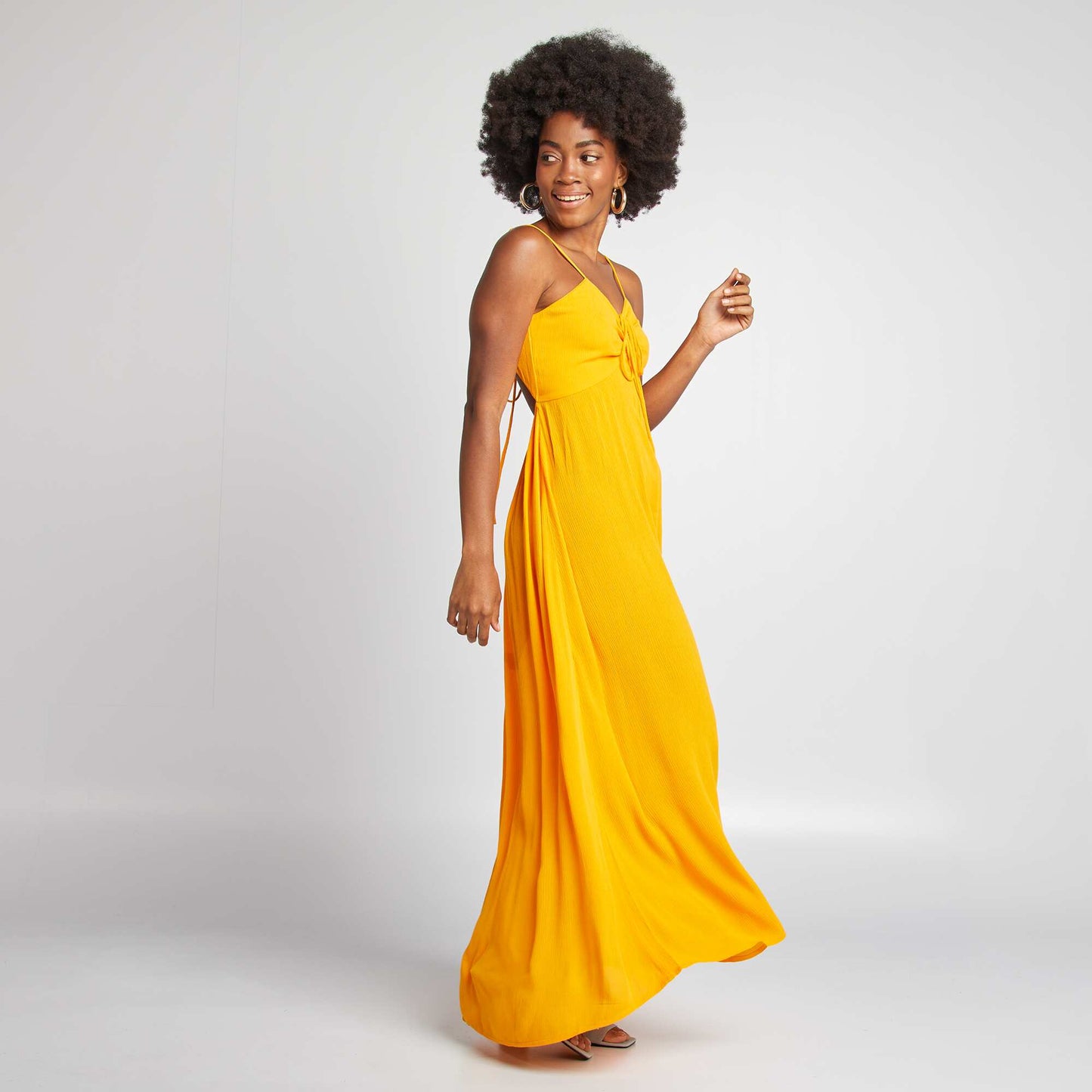 Robe longue fleurie JAUNE