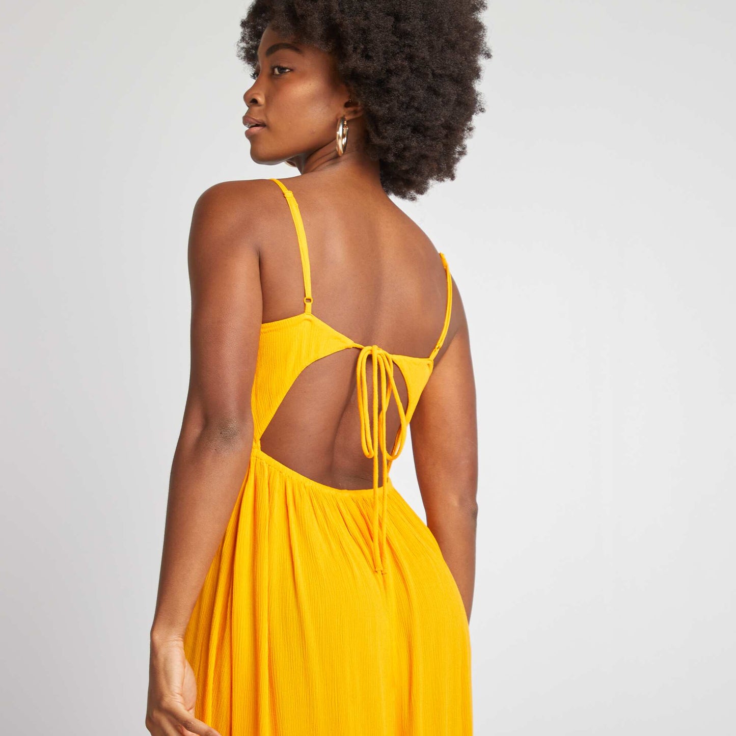 Robe longue fleurie JAUNE
