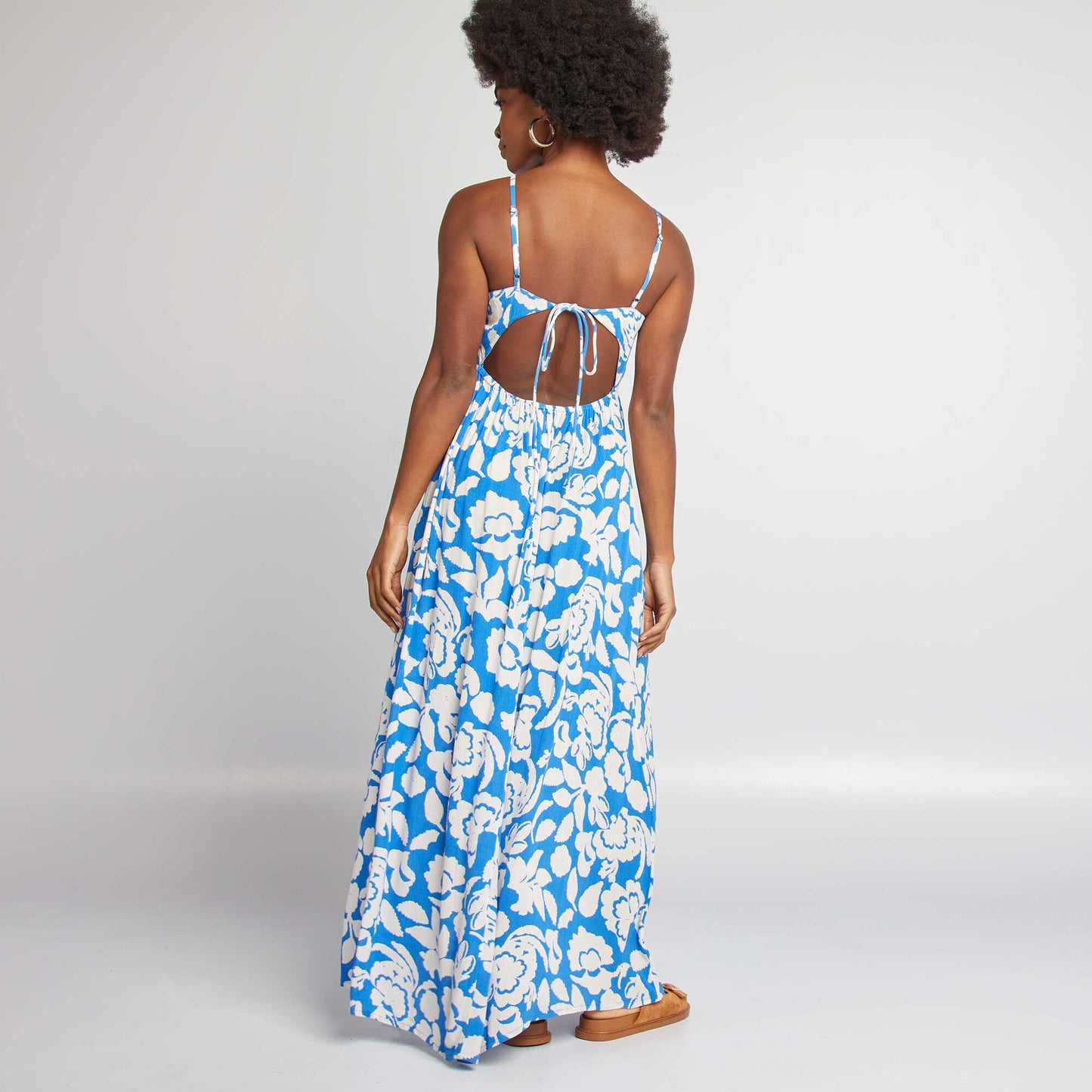 Robe longue fleurie BLEU