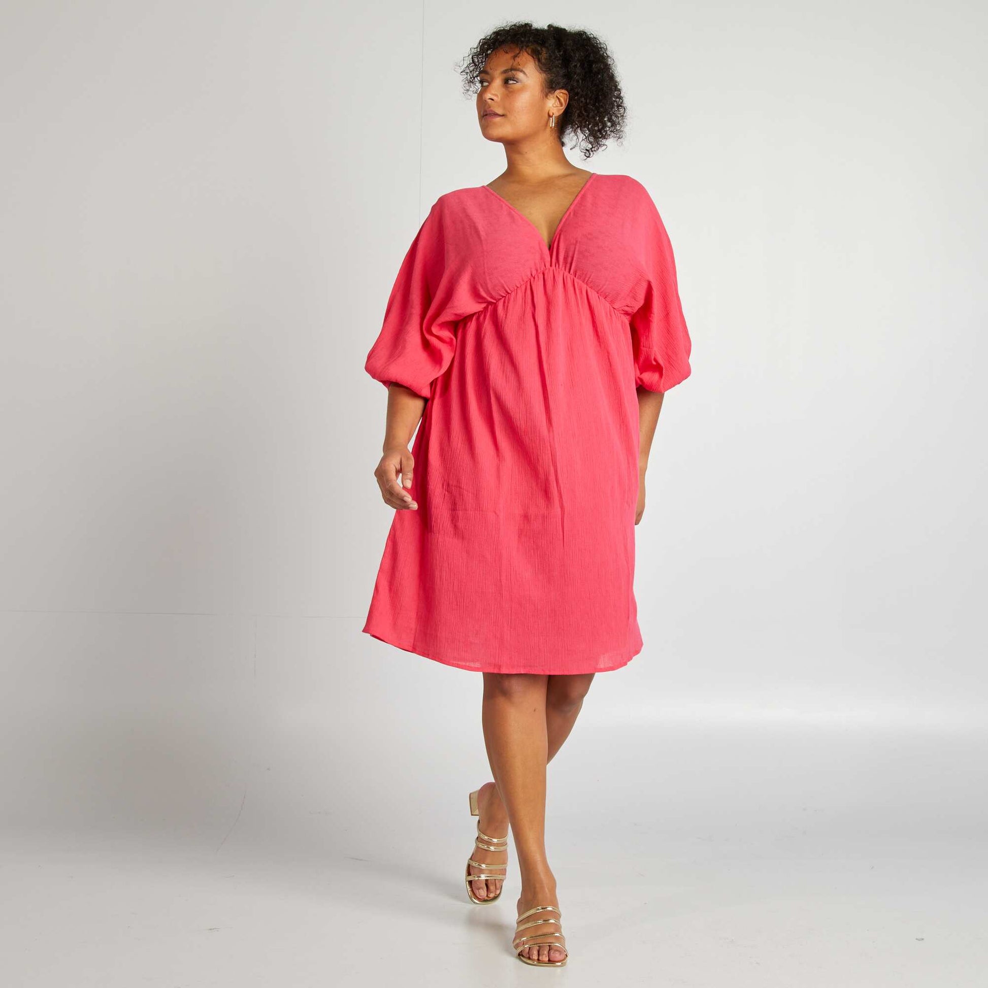 Robe à manches papillons ROSE