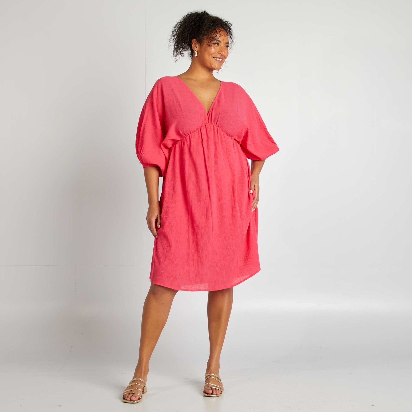 Robe à manches papillons ROSE