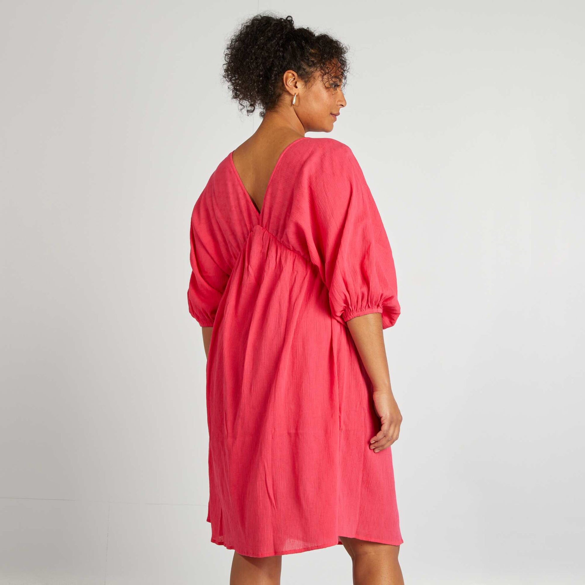 Robe à manches papillons ROSE