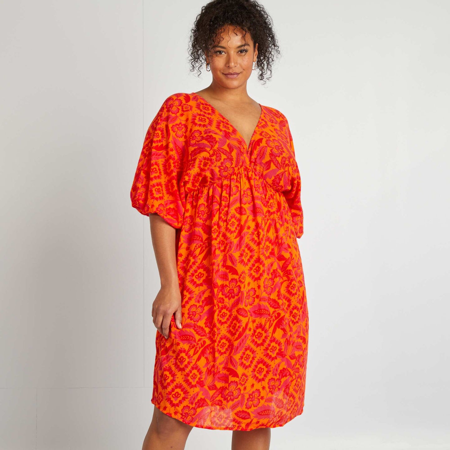 Robe à manches papillons ORANGE