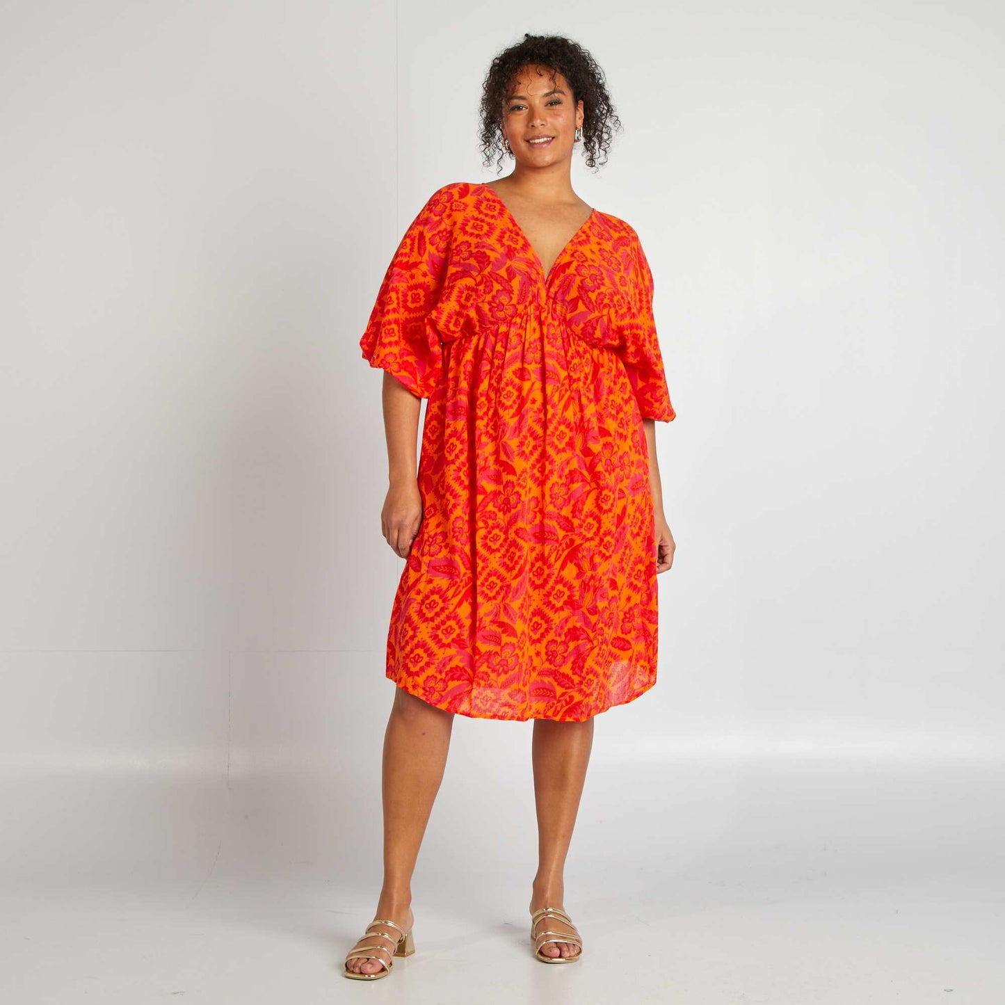 Robe à manches papillons ORANGE