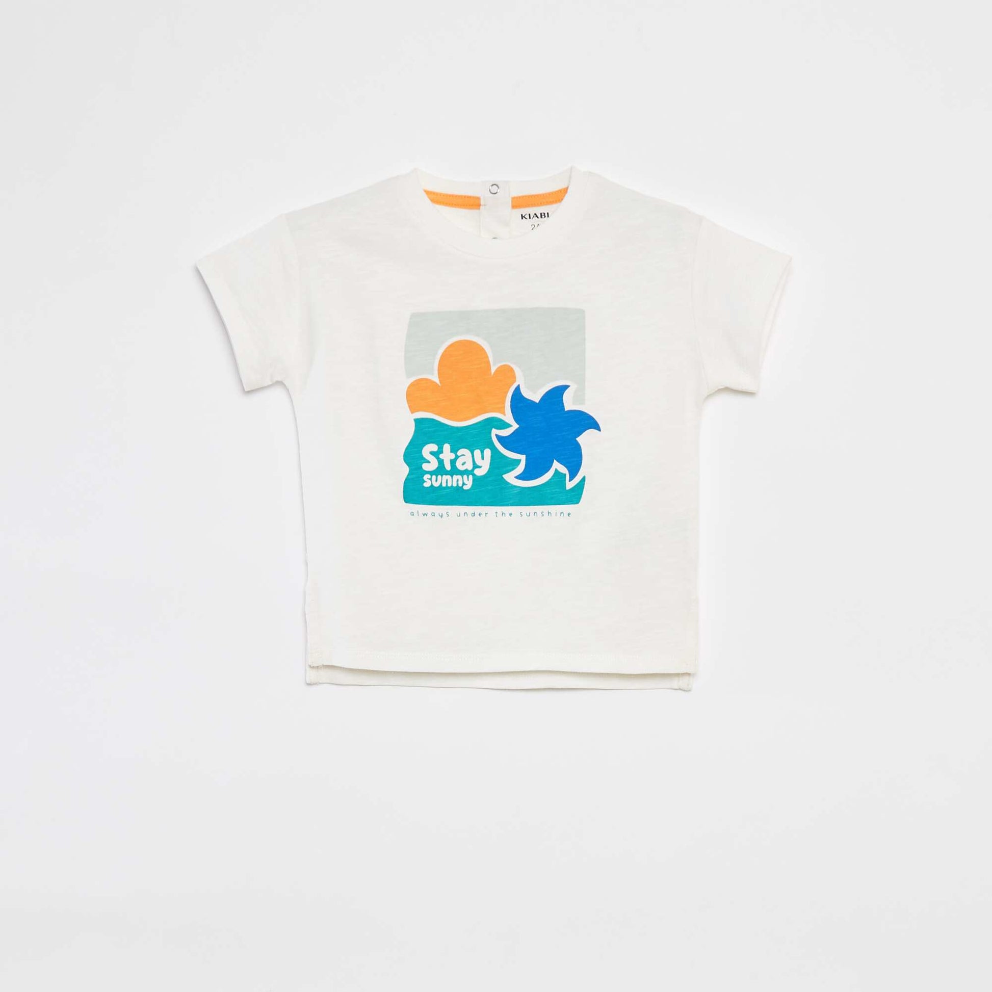 T-shirt à manches courtes avec imprimé BLANC