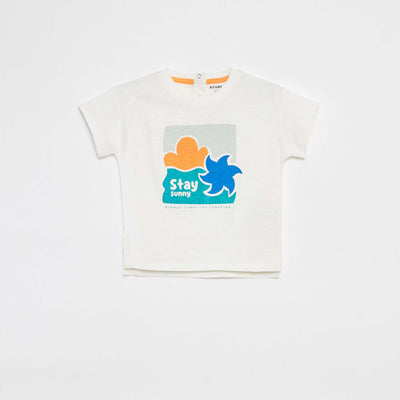 T-shirt à manches courtes avec imprimé BLANC