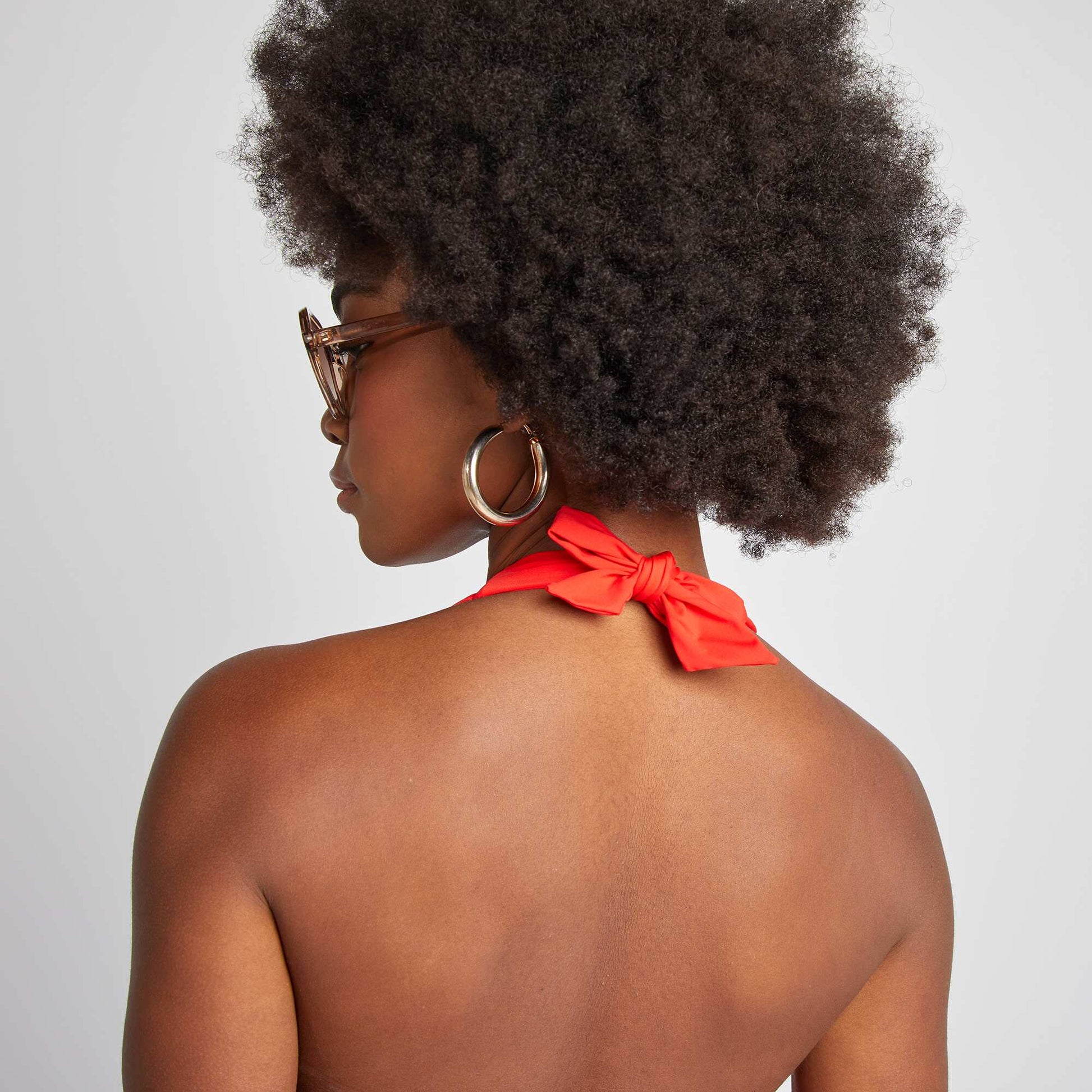 Maillot de bain 1 pièce en matière plissée ROUGE