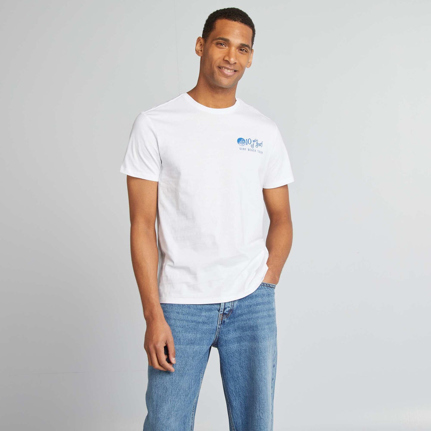 T-shirt imprimé recto-verso manches courtes BLANC