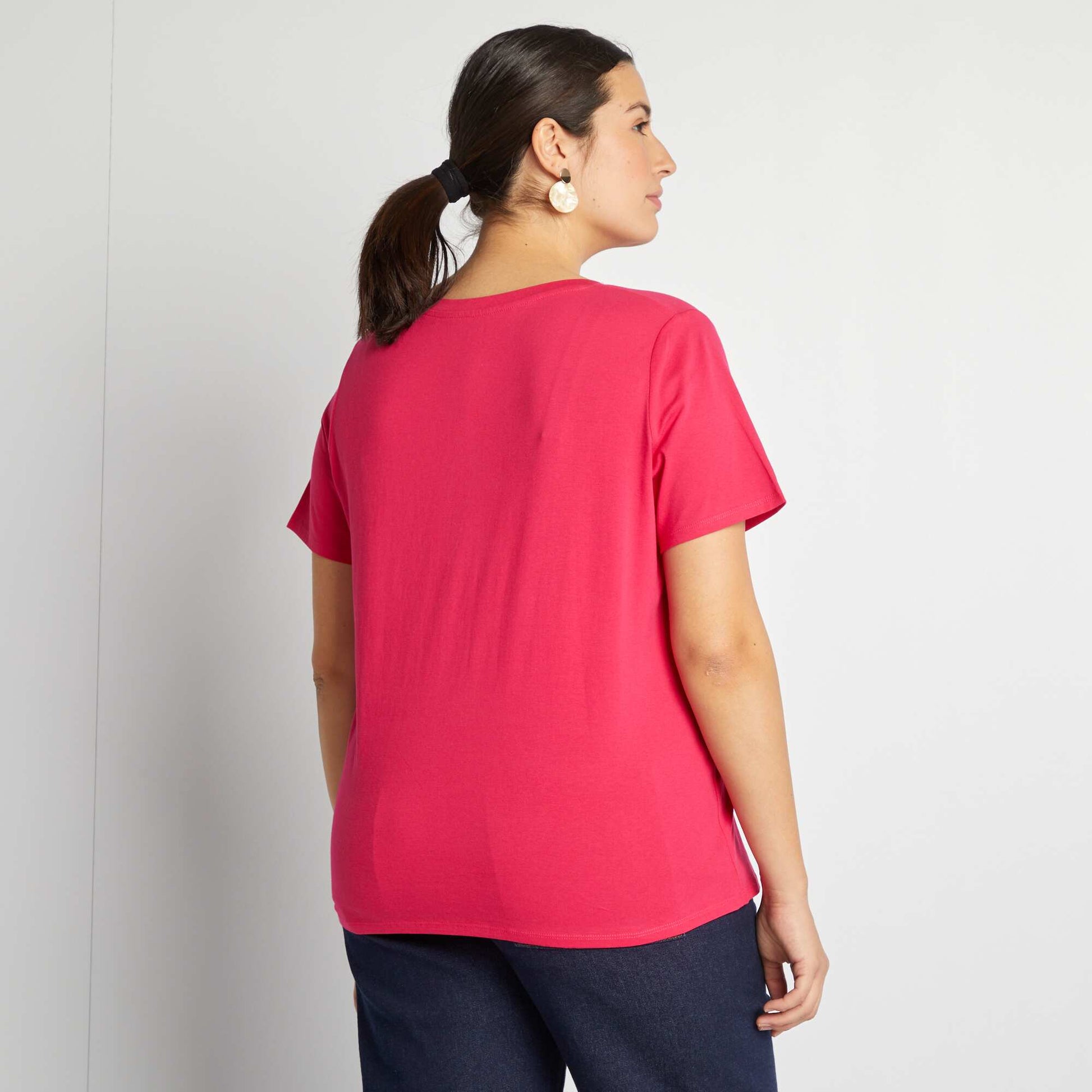 T-shirt en maille jersey manches courtes ROSE