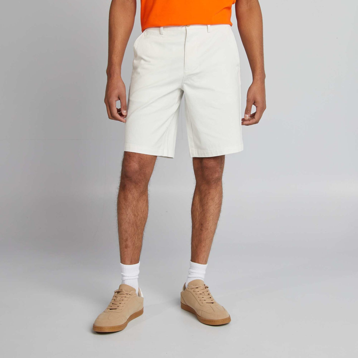 Bermuda chino uni BLANC