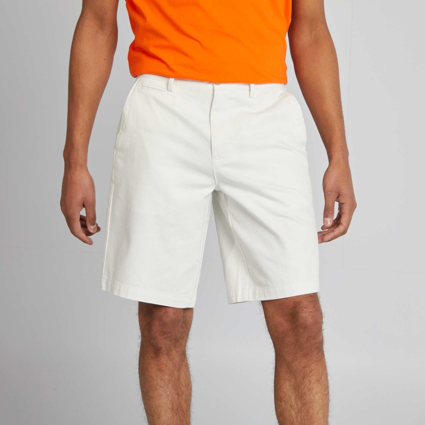 Bermuda chino uni BLANC