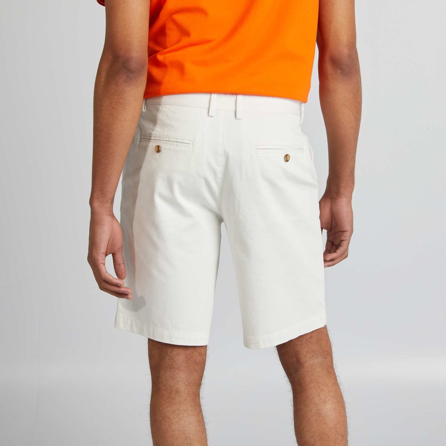Bermuda chino uni BLANC
