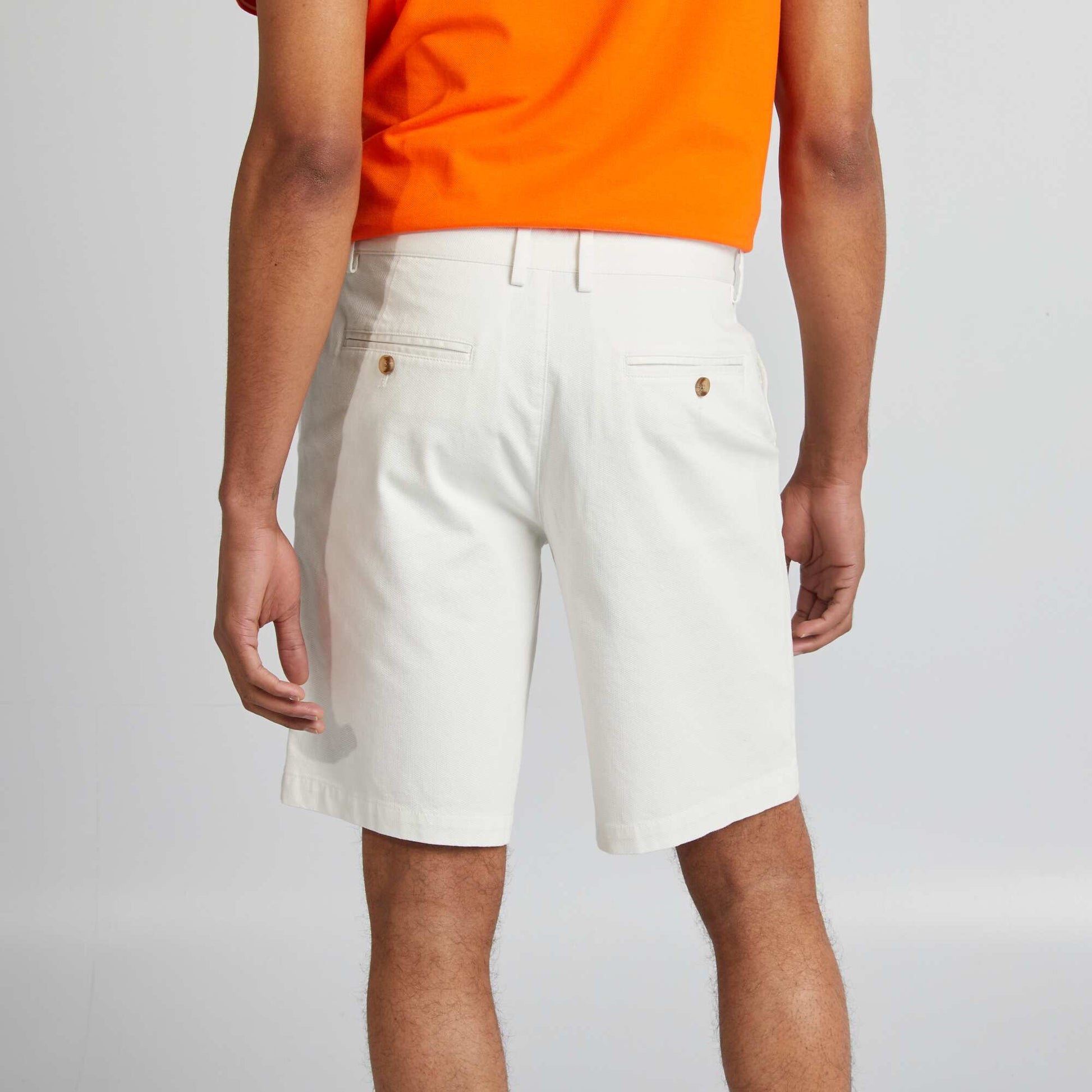 Bermuda chino uni BLANC