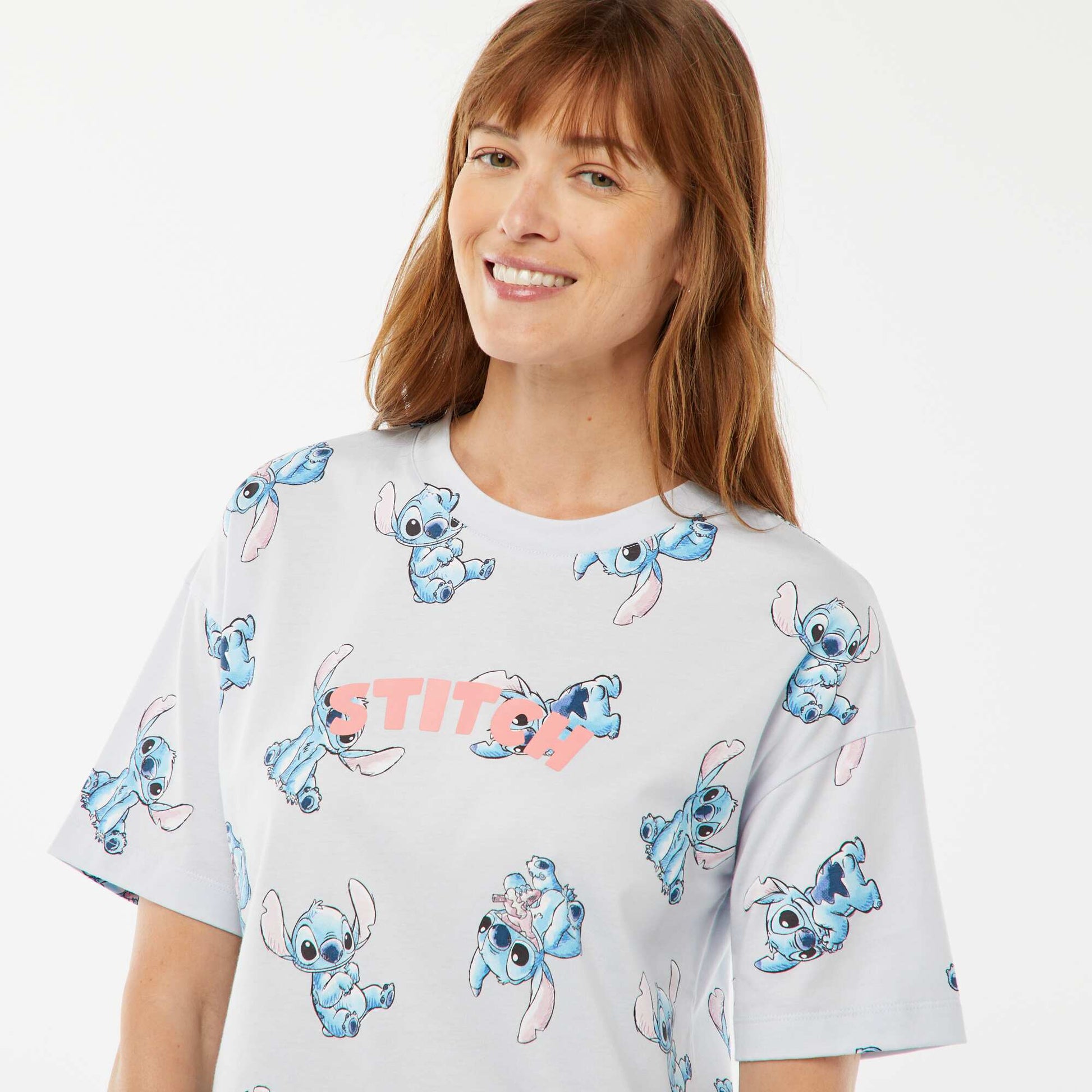 Chemise de nuit imprimée 'Stitch' BLEU