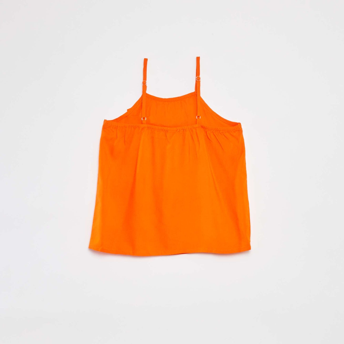 Top à fines bretelles avec col volanté ORANGE