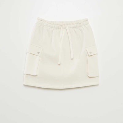 Jupe multipoche en molleton BEIGE