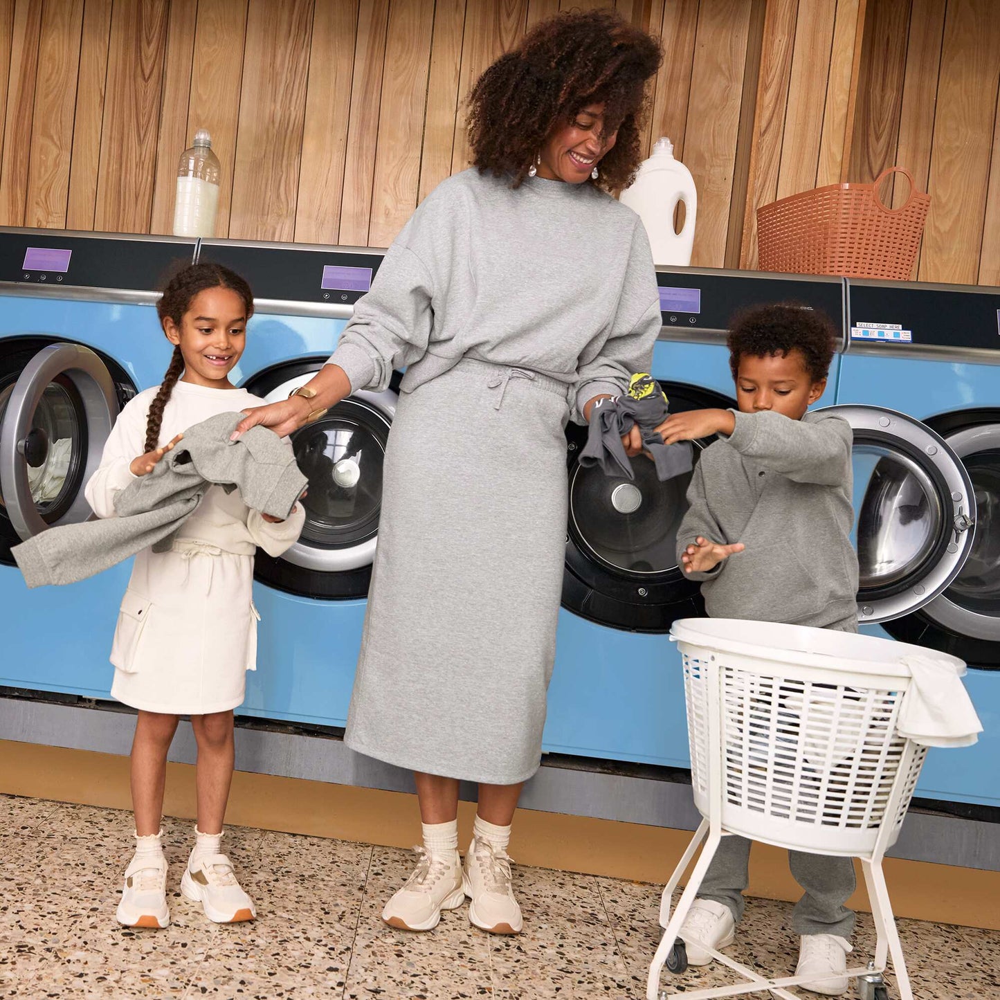 Jupe midi style jogging GRIS