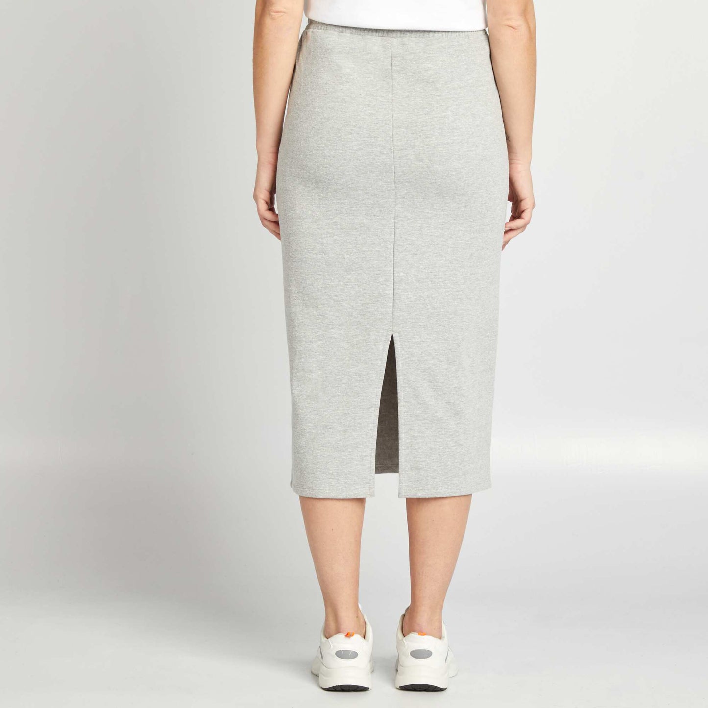 Jupe midi style jogging GRIS