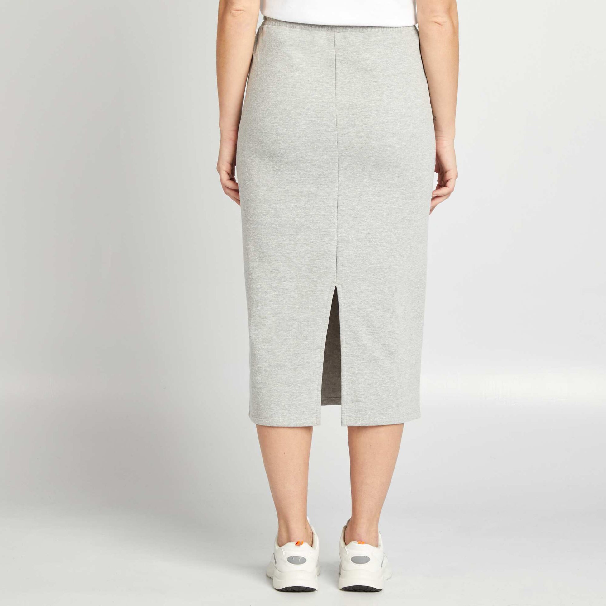 Jupe midi style jogging GRIS