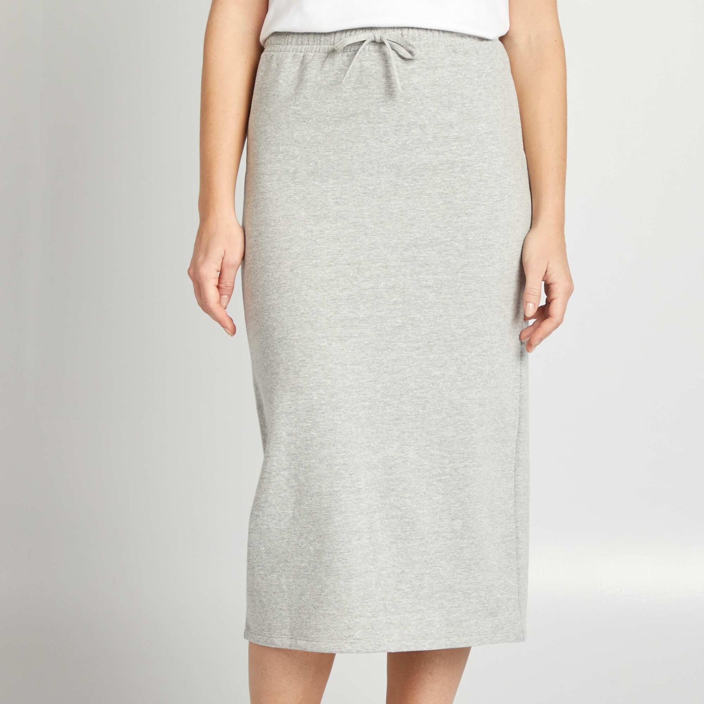 Jupe midi style jogging GRIS