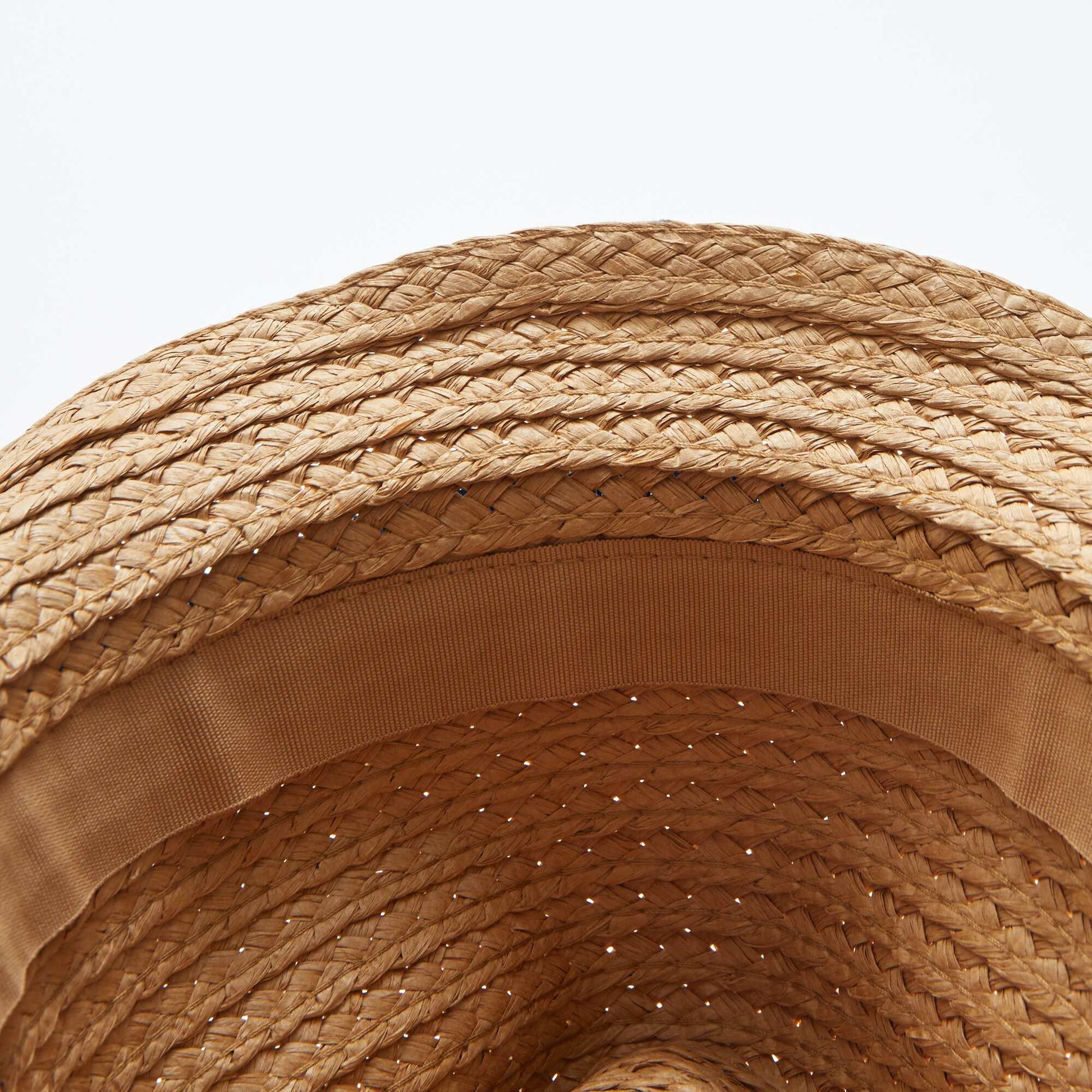 Chapeau à bords avec ruban contrasté BEIGE