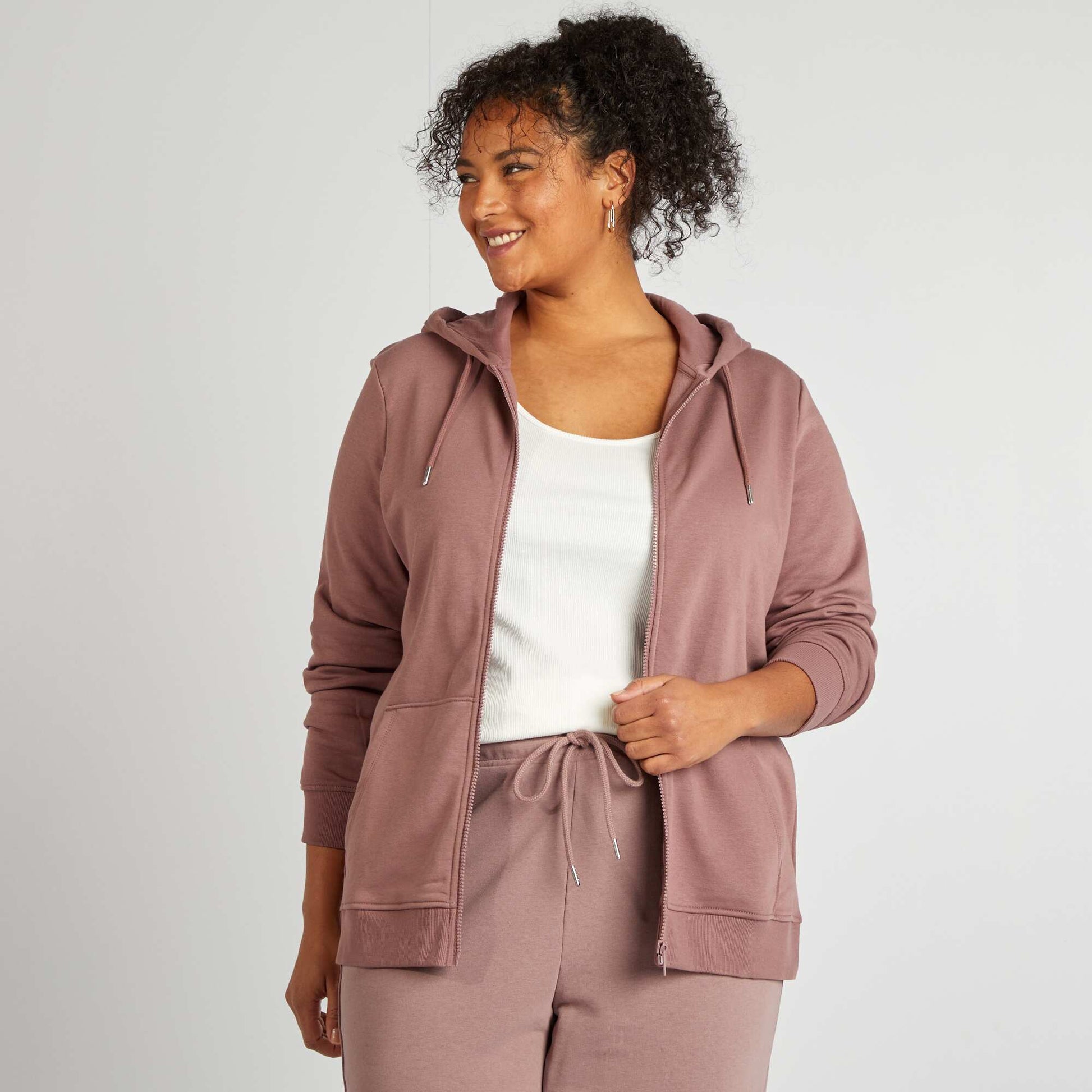 Sweat zippé à capuche VIOLET