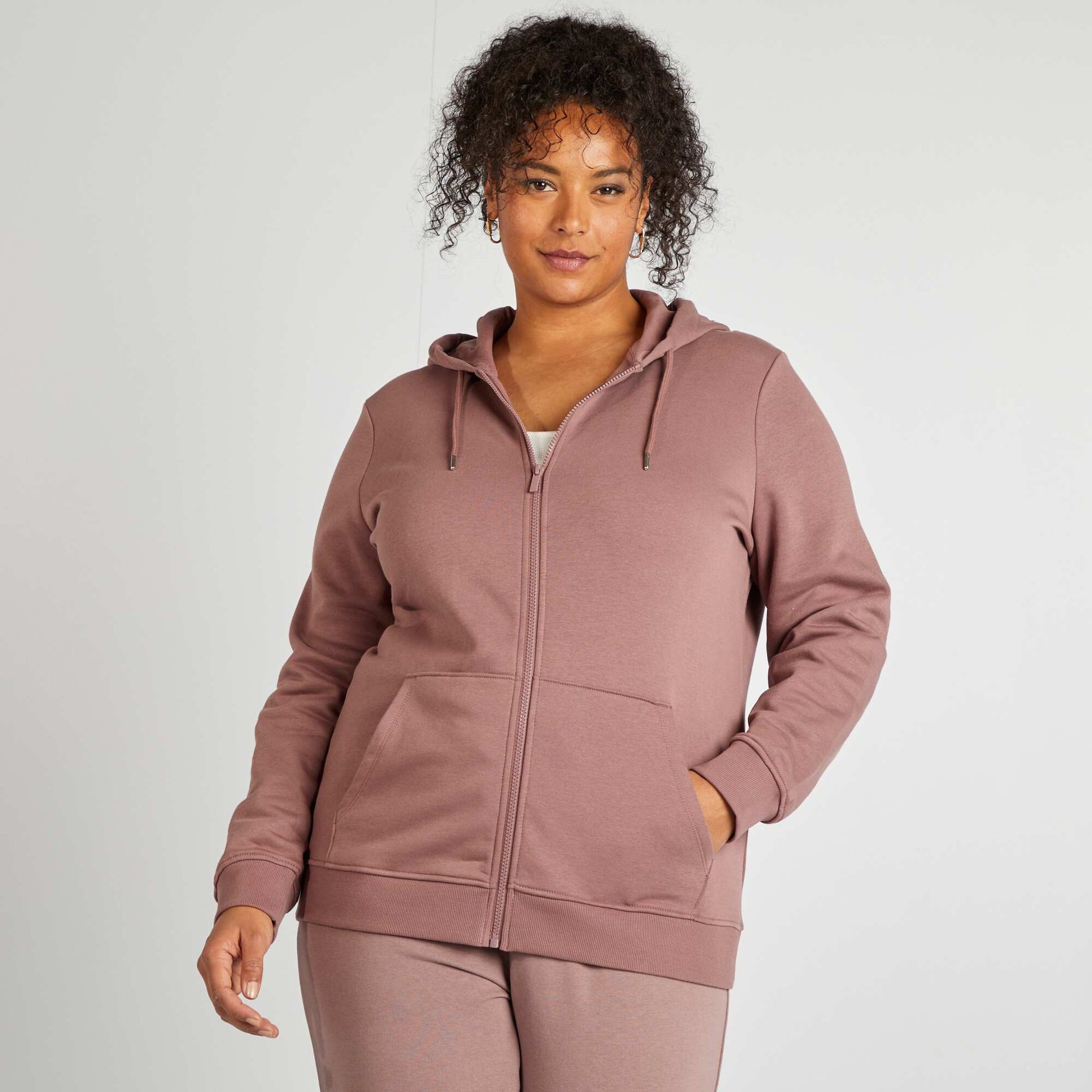 Sweat zippé à capuche VIOLET