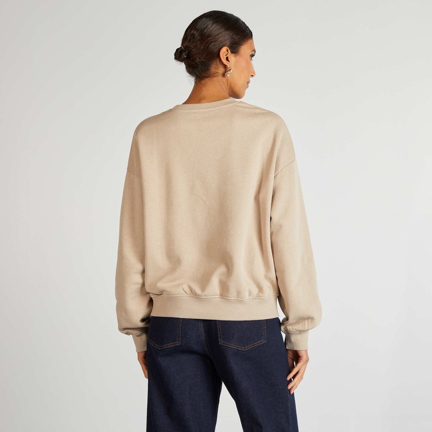 Sweat en molleton uni BEIGE