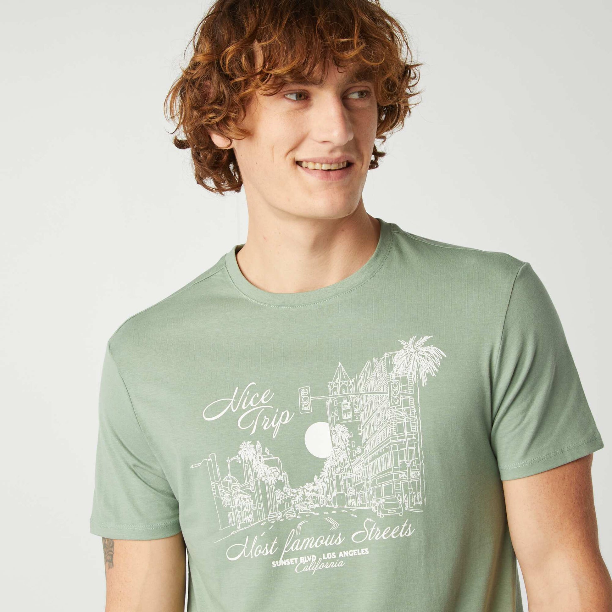 T-shirt imprimé manches courtes VERT