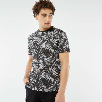 T-shirt imprimé manches courtes NOIR/BLANC